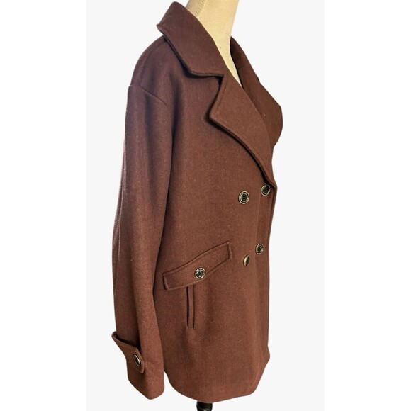 Marc New York Anthony Marc Womens Knit Brown Double Breasted Jacket Coat M - Picture 3 of 11